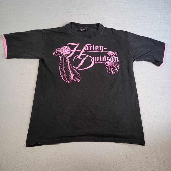 Harley-Davidson Other - Vintage Harley Davidson Size M Single Stitch Pink Rose Charlotte NC T-Shirt